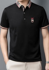 Sleek & Sophisticated Men’s Modern Textured Polo T-Shirt