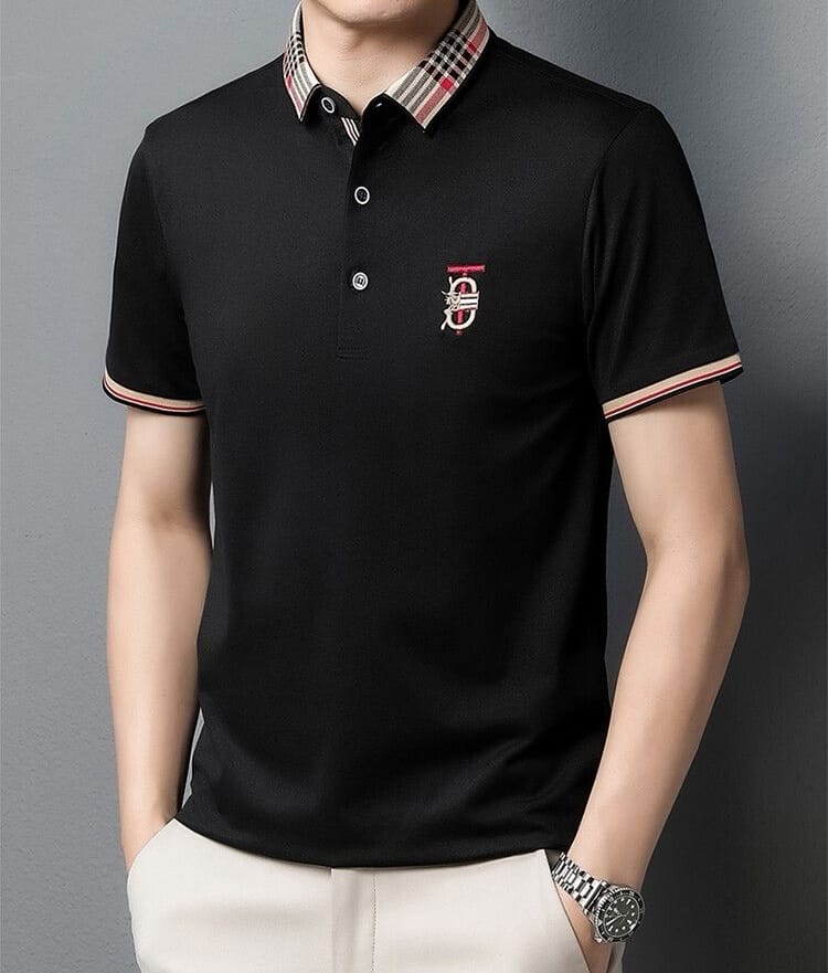 Sleek & Sophisticated Men’s Modern Textured Polo T-Shirt