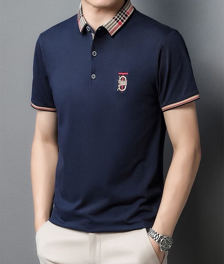 Sleek & Sophisticated Men’s Modern Textured Polo T-Shirt