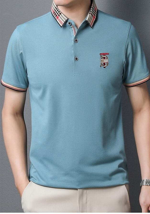 Sleek & Sophisticated Men’s Modern Textured Polo T-Shirt